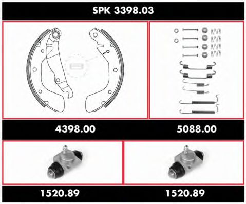 SPK 3398.03 REMSA Brake System Brake Shoe Set