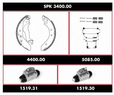 SPK 3400.00 REMSA Brake System Brake Shoe Set