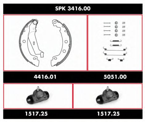 SPK 3416.00 REMSA Brake Set, drum brakes