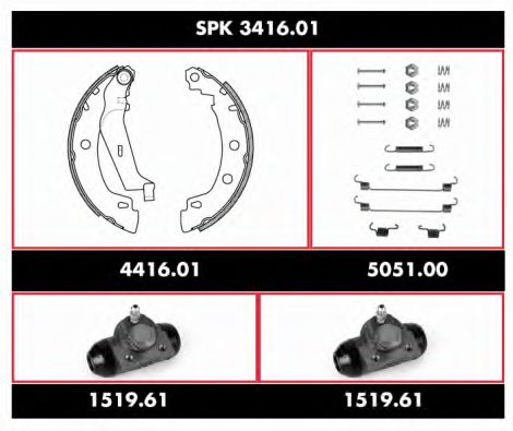 SPK 3416.01 REMSA Тормозная система Комплект тормозов, барабанный тормозной механизм
