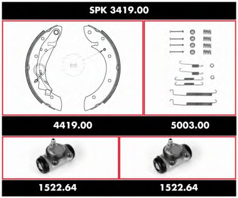 SPK 3419.00 REMSA Brake Set, drum brakes