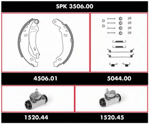 SPK 3506.00 REMSA Brake Set, drum brakes
