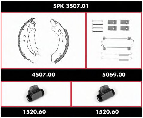 SPK 3507.01 REMSA Brake System Brake Shoe Set