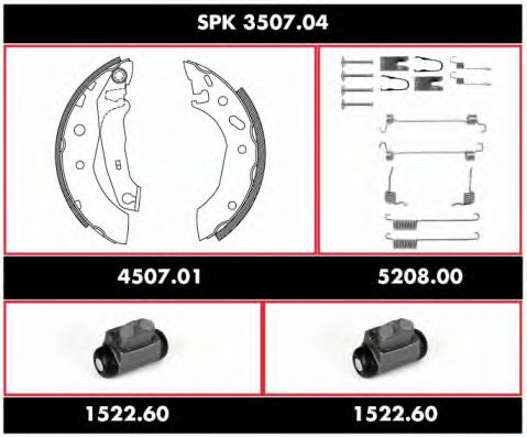 SPK 3507.04 REMSA Brake System Brake Shoe Set