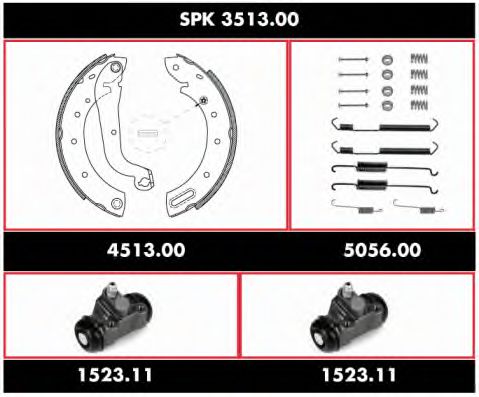 SPK 3513.00 REMSA Brake Shoe Set