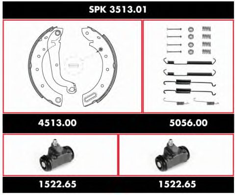 SPK 3513.01 REMSA Brake System Brake Shoe Set