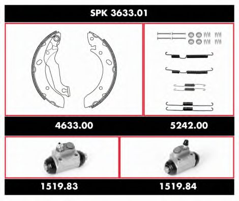 SPK 3633.01 REMSA Brake System Brake Set, drum brakes