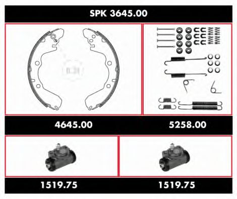 SPK 3645.00 REMSA Brake System Brake Set, drum brakes