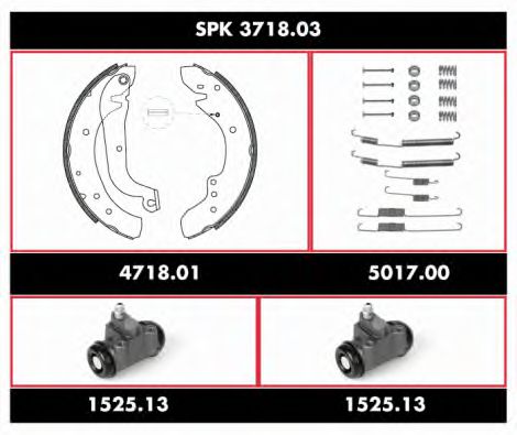 SPK 3718.03 REMSA Brake Set, drum brakes