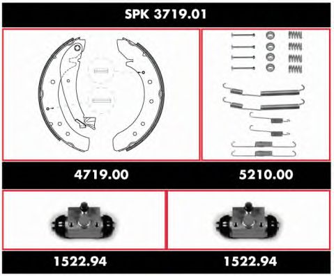 SPK 3719.01 REMSA Brake System Brake Shoe Set