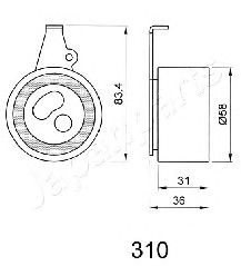 BE-310 JAPANPARTS Tensioner Pulley, timing belt