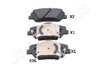 PA-K26AF JAPANPARTS Brake System Brake Pad Set, disc brake