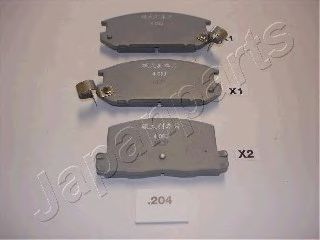 PP-204AF JAPANPARTS Brake Pad Set, disc brake