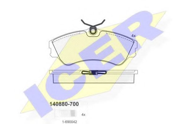 140880-700 ICER Brake Pad Set, disc brake