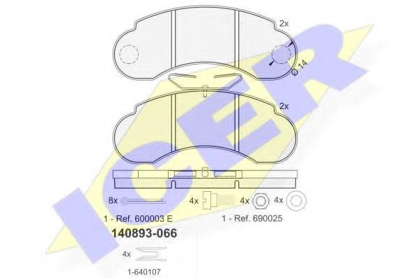 140893-066 ICER Brake Pad Set, disc brake