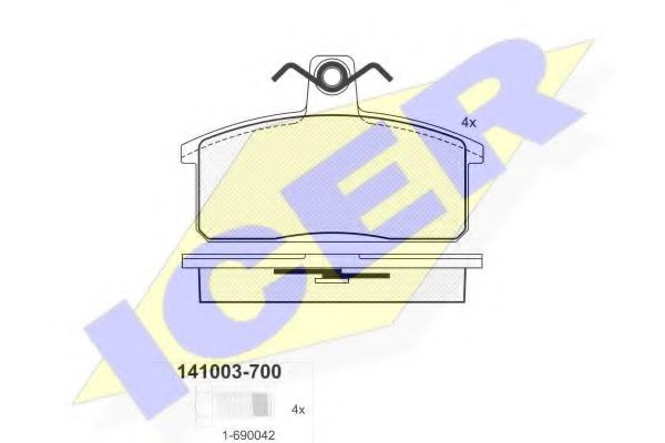 141003 ICER Комплект тормозных колодок, дисковый тормоз