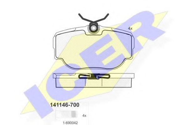 141146-700 ICER Brake Pad Set, disc brake