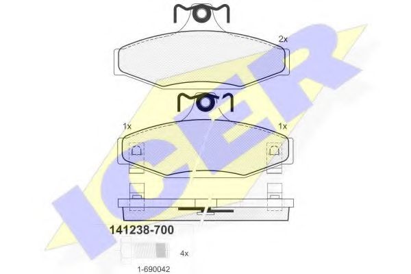 141238 ICER Brake System Brake Pad Set, disc brake