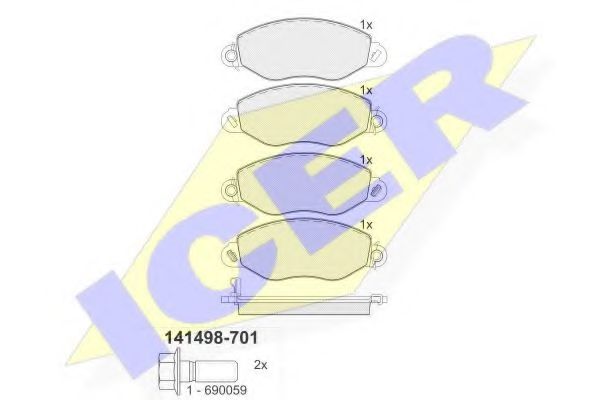 141498-701 ICER Brake System Brake Pad Set, disc brake