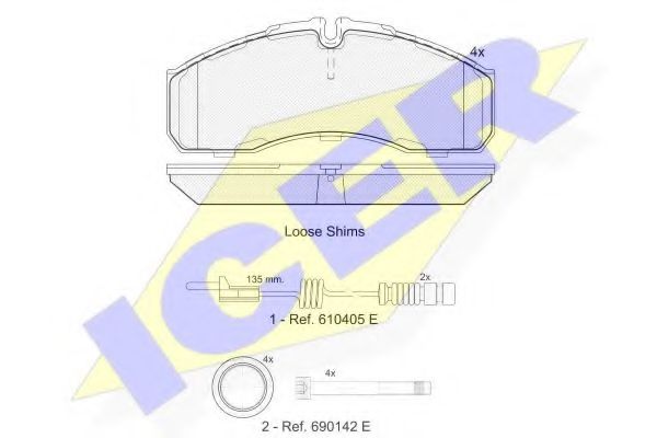 141499-203 ICER Brake Pad Set, disc brake