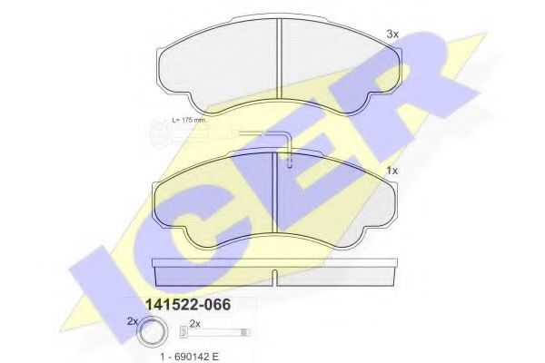 141522-066 ICER Brake Pad Set, disc brake