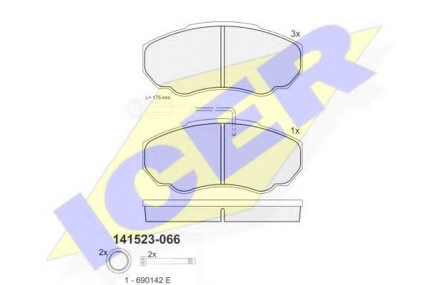 141523-066 ICER Brake Pad Set, disc brake