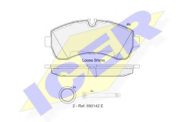 141785 ICER Brake Pad Set, disc brake