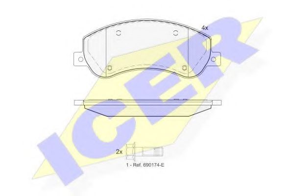 141793-204 ICER Brake Pad Set, disc brake