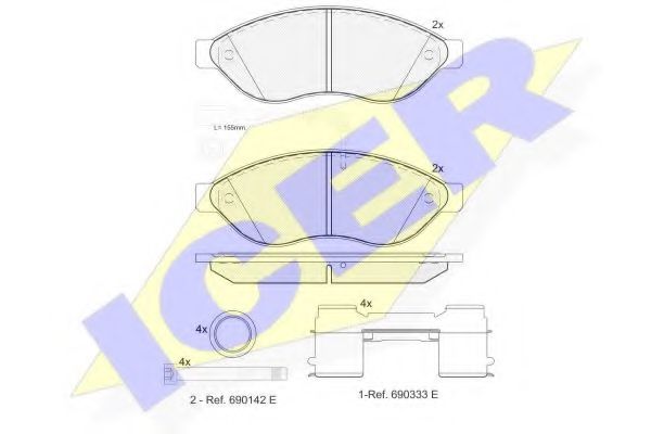 141803-203 ICER Brake System Brake Pad Set, disc brake