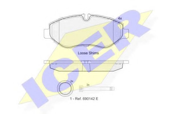 141832 ICER Brake System Brake Pad Set, disc brake