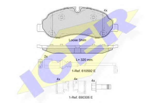 142217 ICER Brake Pad Set, disc brake