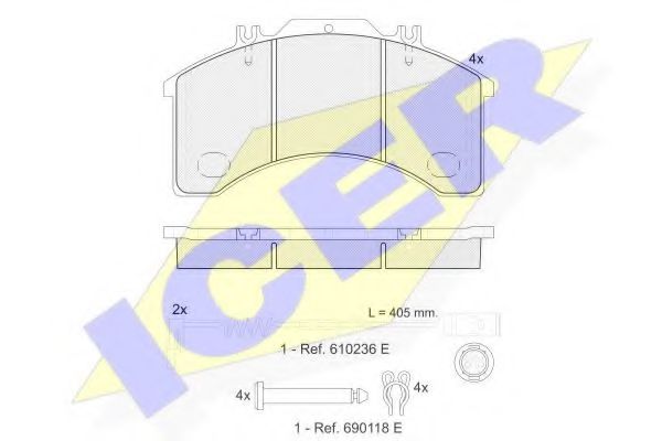 151042-110 ICER Brake Pad Set, disc brake