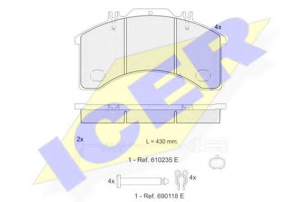 151042-111 ICER Brake Pad Set, disc brake