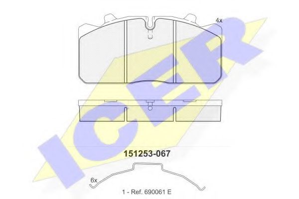 151253-067 ICER Brake Pad Set, disc brake
