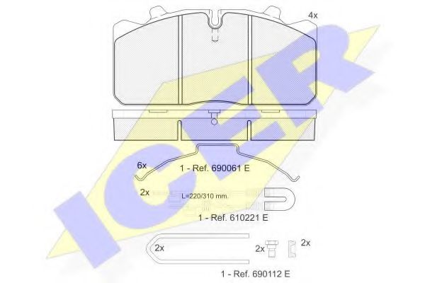 151253-113 ICER Brake System Brake Pad Set, disc brake