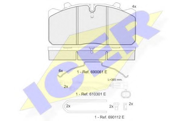 151253-121 ICER Brake Pad Set, disc brake
