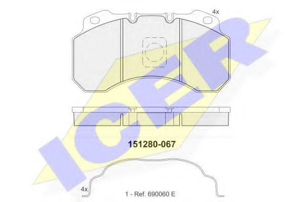 151280-067 ICER Bremsanlage Bremsbelagsatz, Scheibenbremse