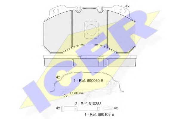 151280-119 ICER Brake System Brake Pad Set, disc brake