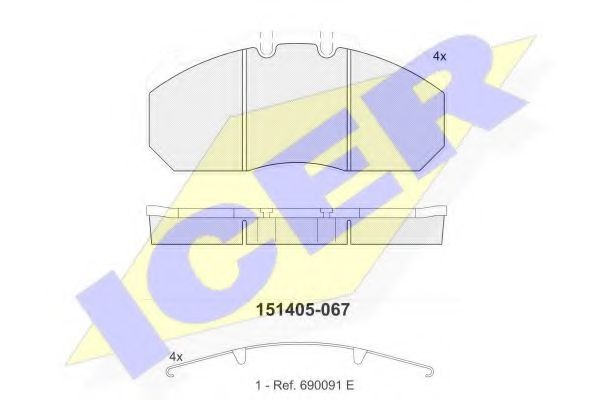 151405 ICER Brake Pad Set, disc brake