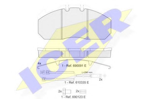 151405-120 ICER Тормозная система Комплект тормозных колодок, дисковый тормоз
