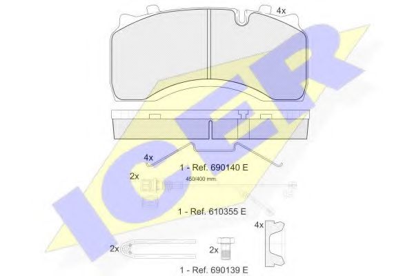151430-122 ICER Brake Pad Set, disc brake