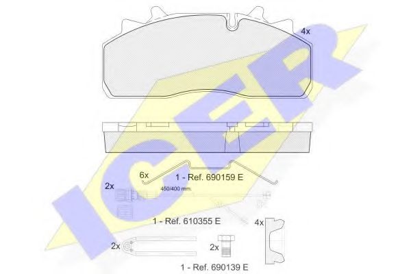 151623-122 ICER Brake Pad Set, disc brake
