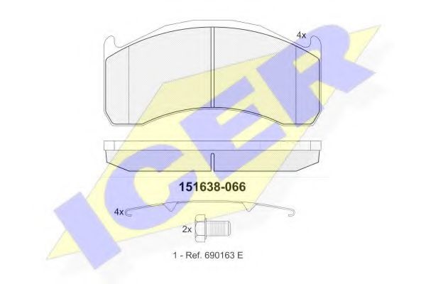 151638-066 ICER Brake Pad Set, disc brake