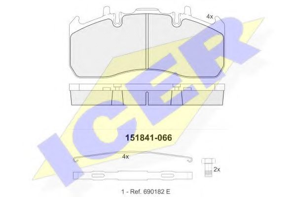 151841-066 ICER Тормозная система Комплект тормозных колодок, дисковый тормоз