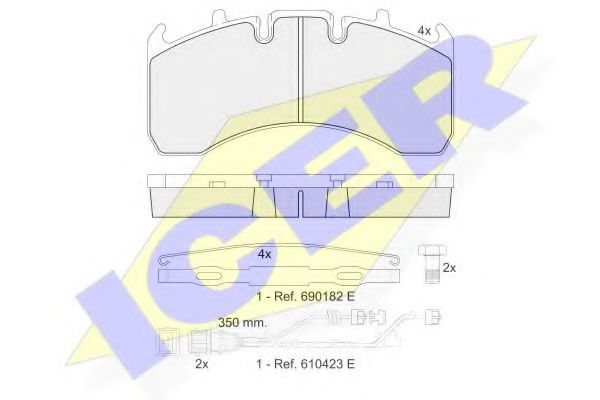 151842-122 ICER Brake System Brake Pad Set, disc brake
