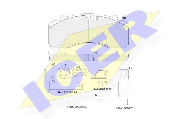 152091-073 ICER Brake Pad Set, disc brake