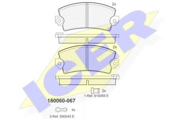 180060-067 ICER Brake System Brake Pad Set, disc brake
