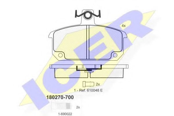 180270-700 ICER Brake System Brake Pad Set, disc brake