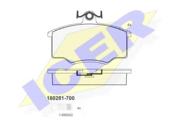 180281-700 ICER Brake Pad Set, disc brake