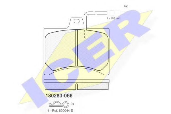 180283-066 ICER Brake Pad Set, disc brake